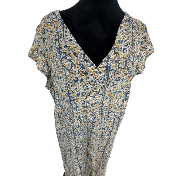 Pure Jill Elements Floral Maxi Dress Size L Empire Waist Oversized Peasant Boho - Picture 1 of 7